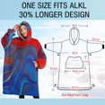 thumbnail image 4 of Oversized Wearable Blanket Hoodie,Blue Red Gold Marble Pattern Sherpa Blanket Hoodie with Super Pockets,Super Warm Fuzzy Pullover for Women & Men, 4 of 6
