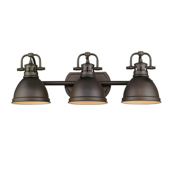 24.5 inch 3 Light Vanity Light in Classic Style 8.5 inches High By 24.5 inches Wide-Rubbed Bronze Finish-Rubbed Bronze Shade Color Bailey Street Home