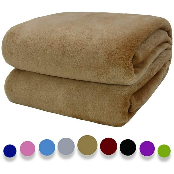 Howarmer Exquisite Fuzzy Blanket Brown Throw Blankets All Season Light