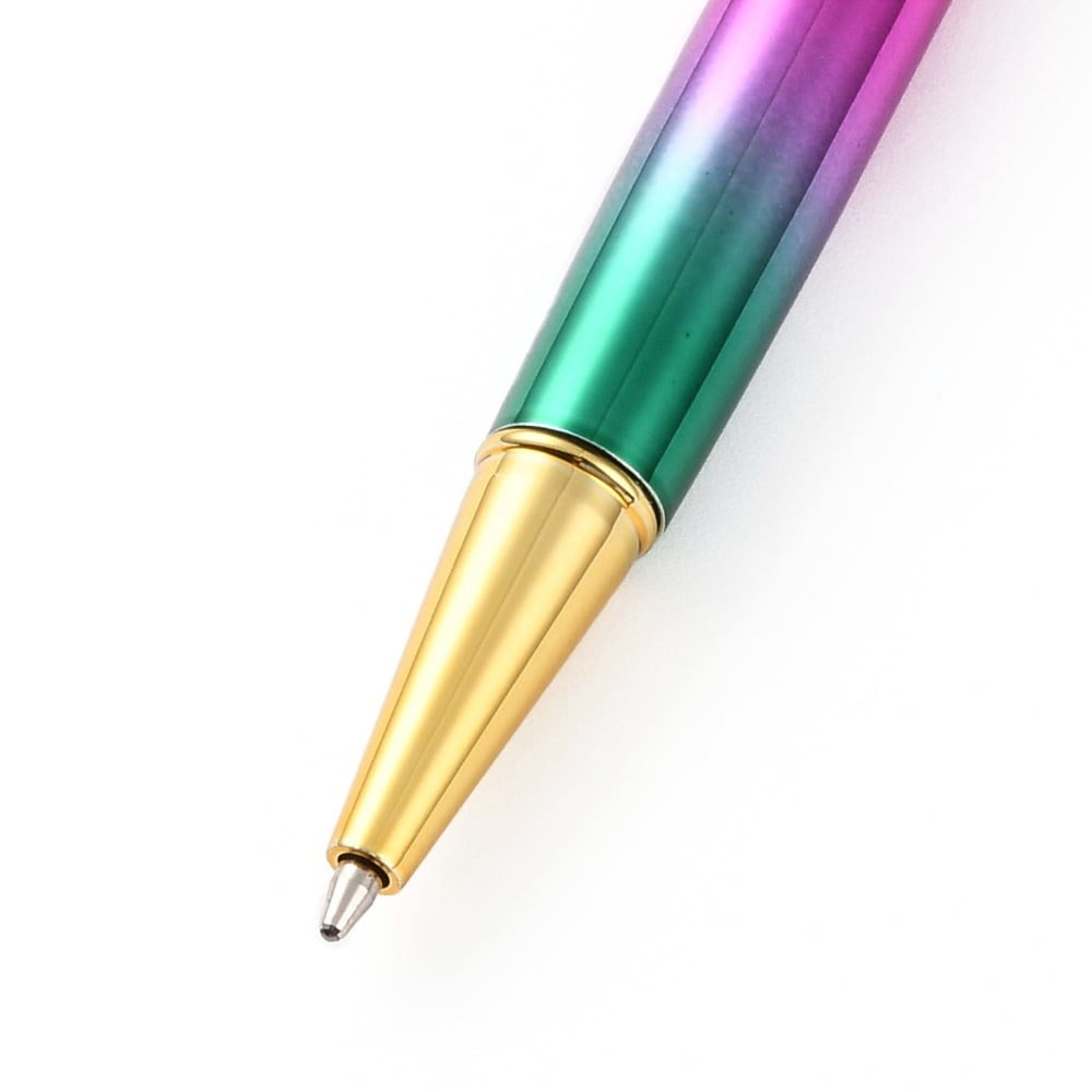 15pcs Ballpoint Pens with Mixed Stone Chip Beads 14.1x1.3x0.95cm