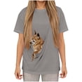 thumbnail image 3 of Oksale Pet Pouch Sweatshirts for Women Cozy Short Sleeve Sweatshirt Pullover with Pet Carrier Kangaroo Pocket Tee Shirts 2026 Gray 2XL, 3 of 6