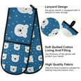 thumbnail image 2 of Yayeee Double Oven Mitt Kitchen Heat Resistant Baking 35" x7" Quilted Glove, Blue Polar Bear, 2 of 6