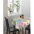 thumbnail image 4 of Easter Eggs Suqare Tablecloth - 60 x 60 Inch, Spring Daisy Eucalyptus Leaves Sage Green Plaid Waterproof & StainResistant Tablecloth, Washable Oil-proof Table Cover for Dining/Party/Wedding/Buffet, 4 of 9