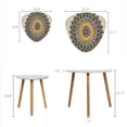 thumbnail image 2 of Triangle Nesting Coffee Table Set of 2 Bohemian Gray Boho Tile Pattern Decorative Ornate Floral Motifs End Table Modern Minimalist Side Table Set for Living Room Bedroom, 2 of 8
