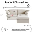 thumbnail image 5 of The Magic Home 82" Loveseat Sofa, Modern Hemp Velvet Sectional Sofa Cloud Couch for Living Room, Apartment, Office, 2-Seat with Movable Ottoman, Beige Sofa, 5 of 14