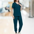 thumbnail image 1 of Conjunto de uniforme médico para mujer Fernando BALNEARIO de la yoga Azul poliéster Talla recomendada 1 talla más grande, 1 of 8