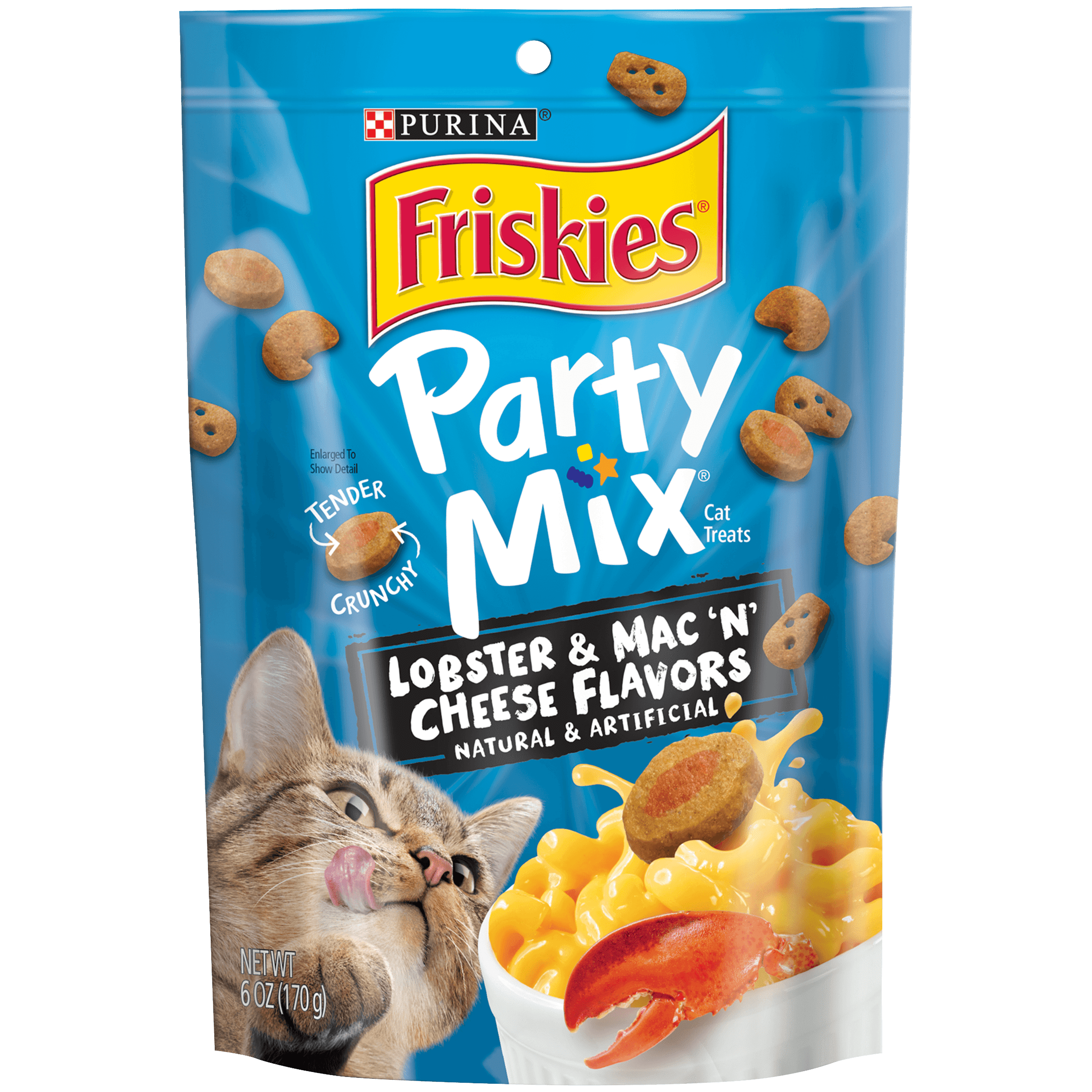 Friskies Party Mix Tender Crunchy Cat Treats Lobster Mac N Cheese 6 oz