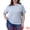 Light Blue, variant on Women's Plus Textured Rolled Sleeve Tee Crew Neck Blouses 1X Black