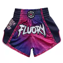 rose red, variant on Fluory Gradient Muay Thai Shorts Colorful Font Line Sportswear for Active Lifestyle Boxing Shorts