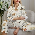 thumbnail image 6 of Fotbe Dogs Funny Pets Pattern Long Sleeve Pajama Set for Women,Sleepwear Set,2-piece Loungewear Set,Soft PJs Comfy Nightwear with Pockets -XX-Large, 6 of 7