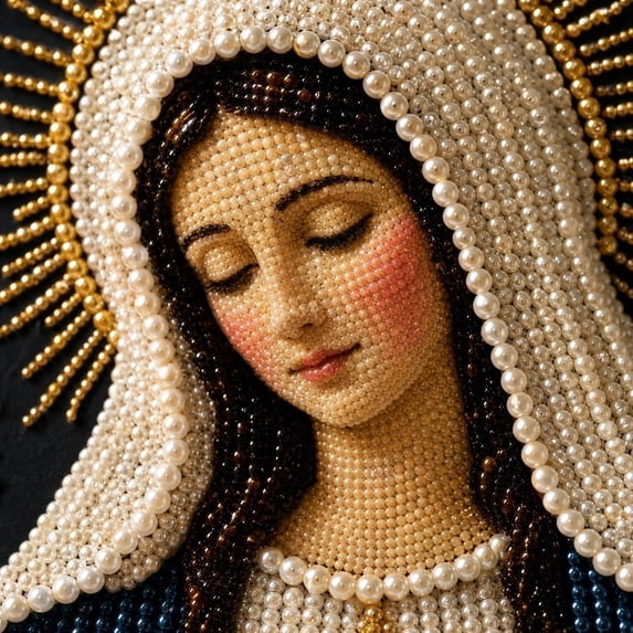 DIY Jesus Pearl Art Kit, 5D Special Shape Diamond Painting for Adults, Religious Wall Art Frame, Christian Mosaic Craft Kit, Christ Pearl Gem Painting Crafts (Nativity of Jesus)