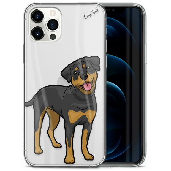 Case Yard iPhone-11-Pro-Max Case Clear Soft & Flexible TPU Ultra Low Profile Slim Fit Thin Shockproof Transparent Bumper Protective Cover Drop Protective Cell Phone Cases (Rottweiler)