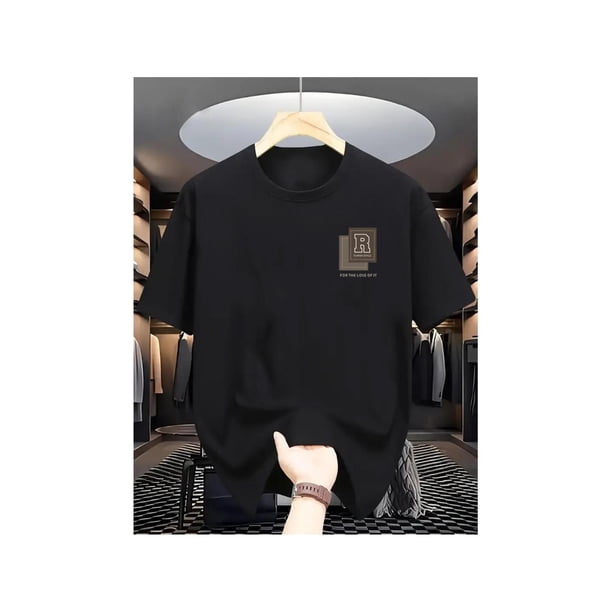 Men's Cotton Crew Neck T-shirt Print Casual Geometric Pattern Short Sleeve Tee Breathable Knit Fabric all-Season Daily Wear