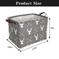 thumbnail image 2 of Rectangle Laundry Basket, 15" Baby Storage Basket for Girls, Waterproof Large Canvas Laundry Hamper for Nursery Clothes Toys College Dorms Organizer, Elk Arrow, 2 of 7