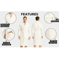 thumbnail image 6 of Vinco Loops Luxury 100% Cotton Terry Cloth Bathrobe for Women and Men – Ultra-Soft Spa & Hotel Collection Unisex Velour Robe with Shawl Collar, Highly Absorbent Premium White Robe, One Size, 6 of 11
