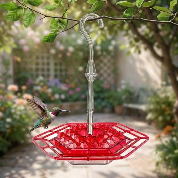 Hummingbird Feeder for Outdoors Hanging,Easy to Clean and Refill,Ant Proof No Leak,with 30 Feeding Ports Saucer Humming Bird Feeder Hummingbird feeders for Window (Red 1)