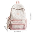 thumbnail image 3 of Kawaii Polka Dot Backpack with Star Pendant, 16.53X11.41X5.51 inch Cute Lightweight Laptop Bookbag With Ears Pendant, Waterproof Multi Pocket Casual Daypack for Travel and Daily Commute, 3 of 5