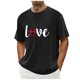 thumbnail image 1 of Tops para hombre, blusas y camisas de cuello redondo y manga corta para hombre. Camiseta/camisa informal de cuello redondo y manga corta con estampado de corazones para hombre. Tops de poliéster para, 1 of 4