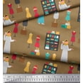 thumbnail image 2 of Soimoi Brown polyester Crepe Fabric Accessories Fashion Printed Craft Fabric by the Yard 42 Inch Wide, 2 of 3