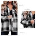 thumbnail image 4 of Chaqueta a cuadros,Chaqueta a cuadros para mujer Chaqueta larga a cuadros para mujer Chaqueta femenina Experiencia incomparable, 4 of 5