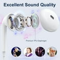 thumbnail image 3 of PYYNA-2 Packs Wired Headphones for iPhone Earbuds with Built-in Mic & Volume Control HiFi Stereo Nosie Reduction Earphones Compatible with iPhone 14/13/12/11/XR/XS/X/8/7/SE,No Bluetooth Need,Plug&Pla, 3 of 4