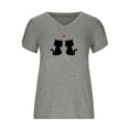 thumbnail image 3 of Birdeem Mode Femmes Été Col en V Manches Courtes T-Shirt Imprimé Décontracté Blouse, 3 of 4