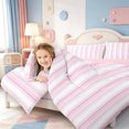 thumbnail image 3 of Erosebridal Minimalist Striped Full Size Comforter Sets,Geometric Line Bedding Comforter Set,Pink Reversible,3pcs,1 Comforter and 2 Pillowcases, 3 of 7