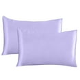 thumbnail image 1 of Njshnmn Silk Satin Pillowcase 2pc, Cooling Pillow Covers with Envelope Closure, Light Blue, 20"x30", 1 of 4