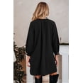 thumbnail image 2 of Women's Black V-Neck Shift Mini Dress with Bracelet Sleeves for Daily Wear [ZhiHiMeRi] | XL, 2 of 12