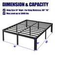 thumbnail image 3 of ULIESC 14 Inch High King Bed Frame No Box Spring Needed, Heavy Duty Metal Platform Bed Frame King with Round Corners, Easy Assembly and Noise-Free, Black, 3 of 8