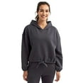 thumbnail image 2 of TriDri Women's Cropped Maria Hooded Sweatshirt, 60/40 Recycled Polyester Winter Long Fleece Pullover (Heather Grey , XS), 2 of 8