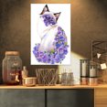 thumbnail image 1 of Cute Cat with Blue Flowers - Animal Canvas Art Print, 1 of 3