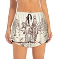 thumbnail image 4 of Lsque Two Cowboys Riding Horses In The Desert Printed Women's Running Shorts with Liner Pockets,Elastic Quick Dry Workout Athletic Gym Yoga Shorts,Womens High Waist Shorts-Small, 4 of 9