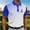 Blue, variant on Men's Gradient Dot Print Golf Polo Shirt, Short Sleeve Collared Performance Top Sky Blue