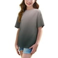 thumbnail image 5 of WQQZJJ Girls Summer Casual T-Shirt, Short Sleeve Tops, Gradient Crew Neck Shirt Loose Fashion Home Clothes, 5 of 7
