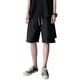 thumbnail image 1 of Pantalones cortos de doble capa para hombre, pantalones cortos hasta la rodilla con cordón y bolsillo lateral, pantalones cortos falsos de dos piezas para caballeros, 1 of 8