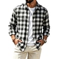 thumbnail image 2 of TRUNZI Mens Plaid Long Sleeve Button Down Shirts Regular Fit Work Office Suit Gingham Shirts with 2 Chest Pockets, 2 of 8