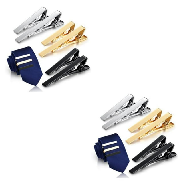 Wweixi 6piece Metal Necktie Tie Pin Stylish Clip For Men S Tie Convenient And Easy To Formal Occasions 2Set