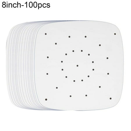

100Pcs Air Fry Steamer Liners Perforated Non-Stick Steaming Paper Baking Tools White Paper
