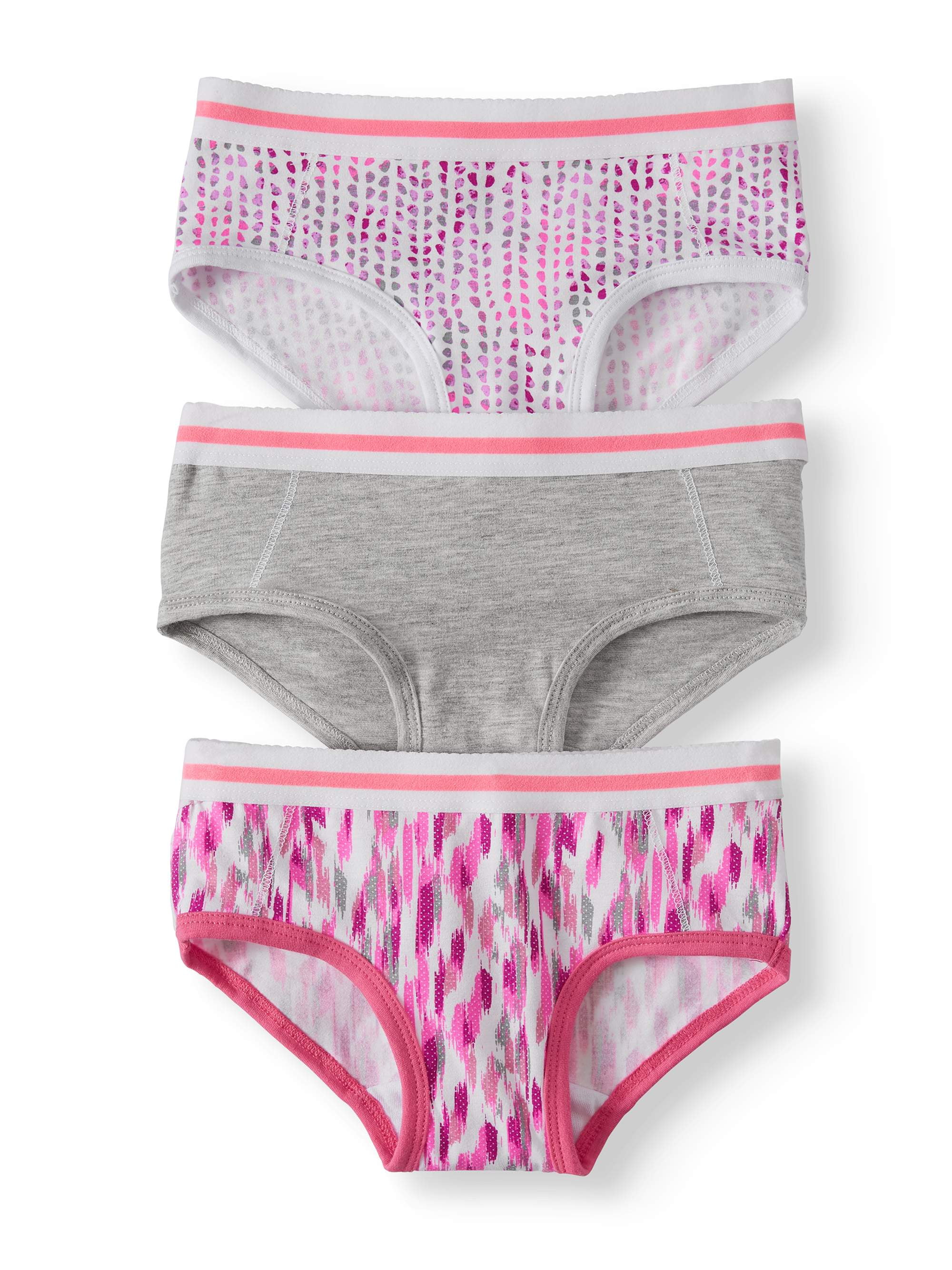 Layer 8 Layer 8 Girls' Everyday Cotton Stretch Hipster Underwear, 3