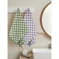 thumbnail image 4 of Toallas de mano para baño (paquete de 4), toallas faciales de algodón suaves y absorbentes para spa, baño, gimnasio,decorativo a cuadros, 75 x 35 cm, amarillo, morado, verde y rojo., 4 of 5