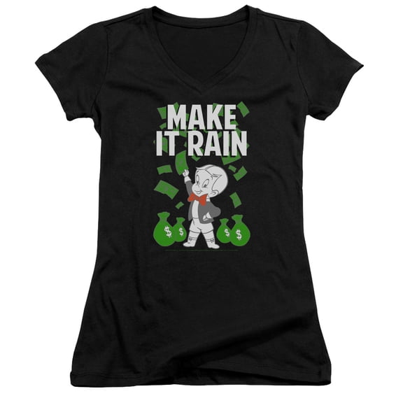Richie Rich - Make It Rain - Juniors Cap Sleeve V-Neck Shirt - X-Large