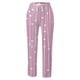 thumbnail image 3 of WILLBEST Pantalones Casuales para Mujer, Ligeros, de Verano, de Lino Estampado, con Cordón, Cintura Elástica, Pierna Recta y Bolsillos para Uso Diario. Grande, 3 of 4