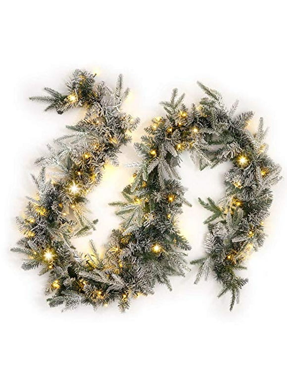 Flocked Christmas Garlands in Christmas Garlands