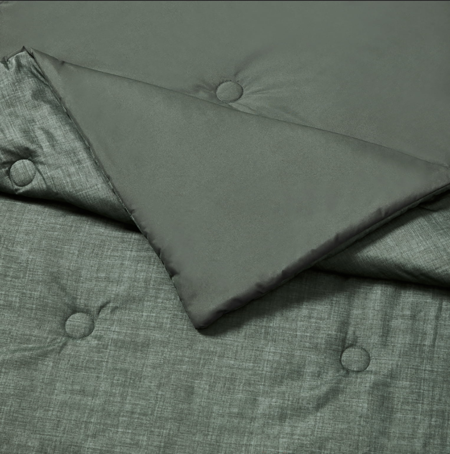 Mainstays 7-Piece Green Texture Bed-in-a-Bag Comforter Set with Sheets, Twin-XL
