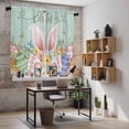 thumbnail image 5 of Easter Kitchen Curtains 63 Inch Length, Spring Rabbit Ear Eggs Floral Green Wooden Grain Tiers Curtains for Living Room Berdoom Bathroom, Light Filtering Drapes Window Treatment 2 Panels 42"Wx63"L, 5 of 8