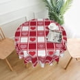 thumbnail image 2 of Valentine''s Day Round Tablecloth 60 Inch, Checkered Love Hearts Tablecloths Stain Resistance Polyester Table Cloth for Holiday Parties Kitchen Dining Indoor Outdoor, 2 of 6