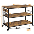thumbnail image 3 of Renwick Rolling Kitchen Island with Shelves, Rustic Brown, 3 of 7