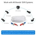 thumbnail image 5 of 2Pack White 60ft /18. 2-in-1 Video Power CCTV Cable BNC Extend Cord for Home Cameras DVR System, 5 of 6