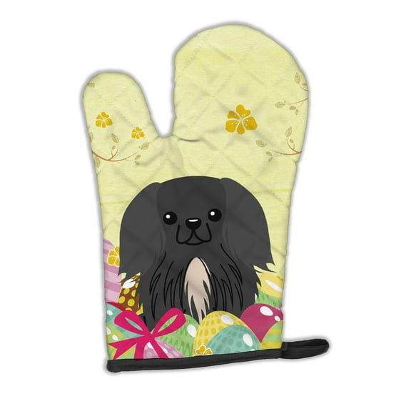 Carolines Treasures BB6107OVMT Easter Eggs Pekingese Black Oven Mitt Large multicolor